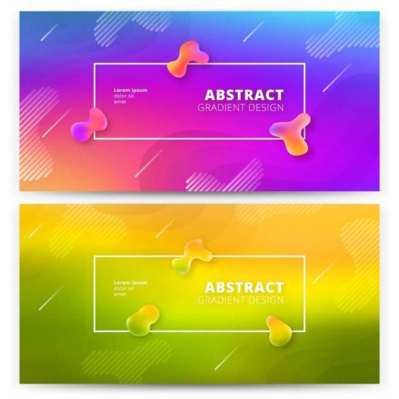 Colorful abstract banner set