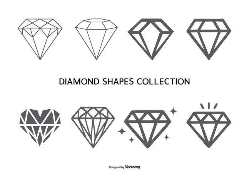 矢量钻石形状集合