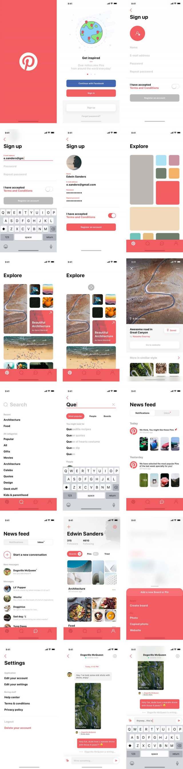 Pinterest iPhone X 概念设计 Pinterest iPhone X 概念设计