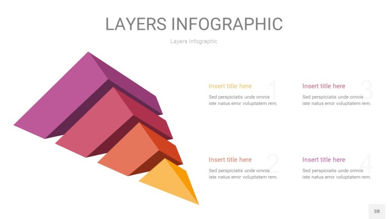 粉黄色3D分层PPT信息图38