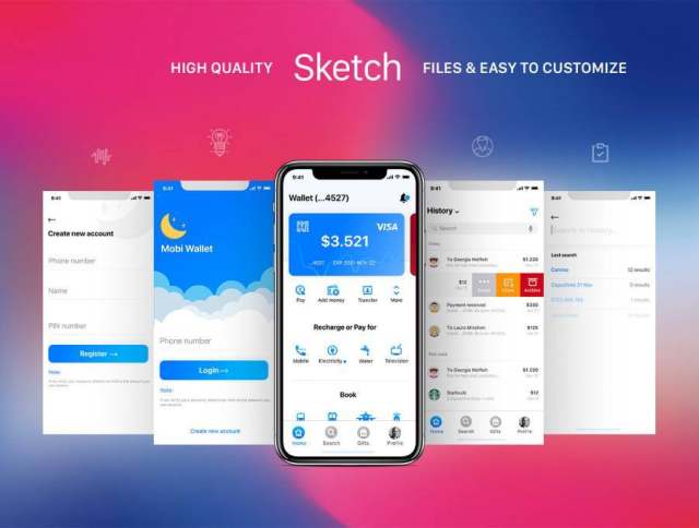 Fintech应用程序和银行移动UI工具包,Mobi钱包2018 Fintech应用程序和银行移动UI工具包,Mobi钱包2018
