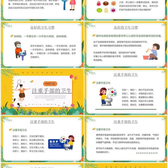 黄色卡通风好习惯伴我成长PPT模板 黄色卡通风好习惯伴我成长PPT模板