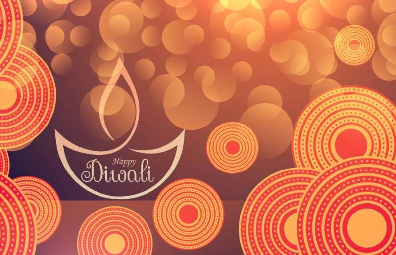 惊人的diwali节日背景与散景效果和decorat