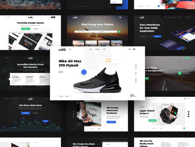 UI Pack由120张完美的卡组成,用于构建现代和美丽的登陆页面,Landscape UI Pack UI Pack由120张完美的卡组成,用于构建现代和美丽的登陆页面,Landscape UI Pack