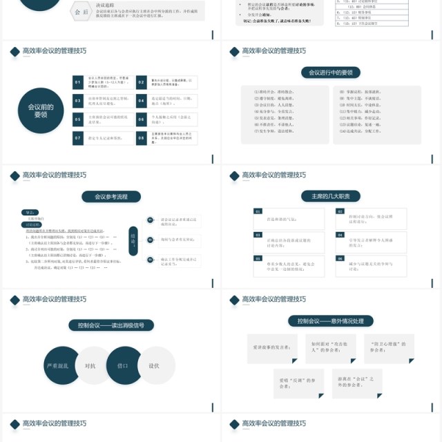 商务风高效会议管理企业培训PPT模板