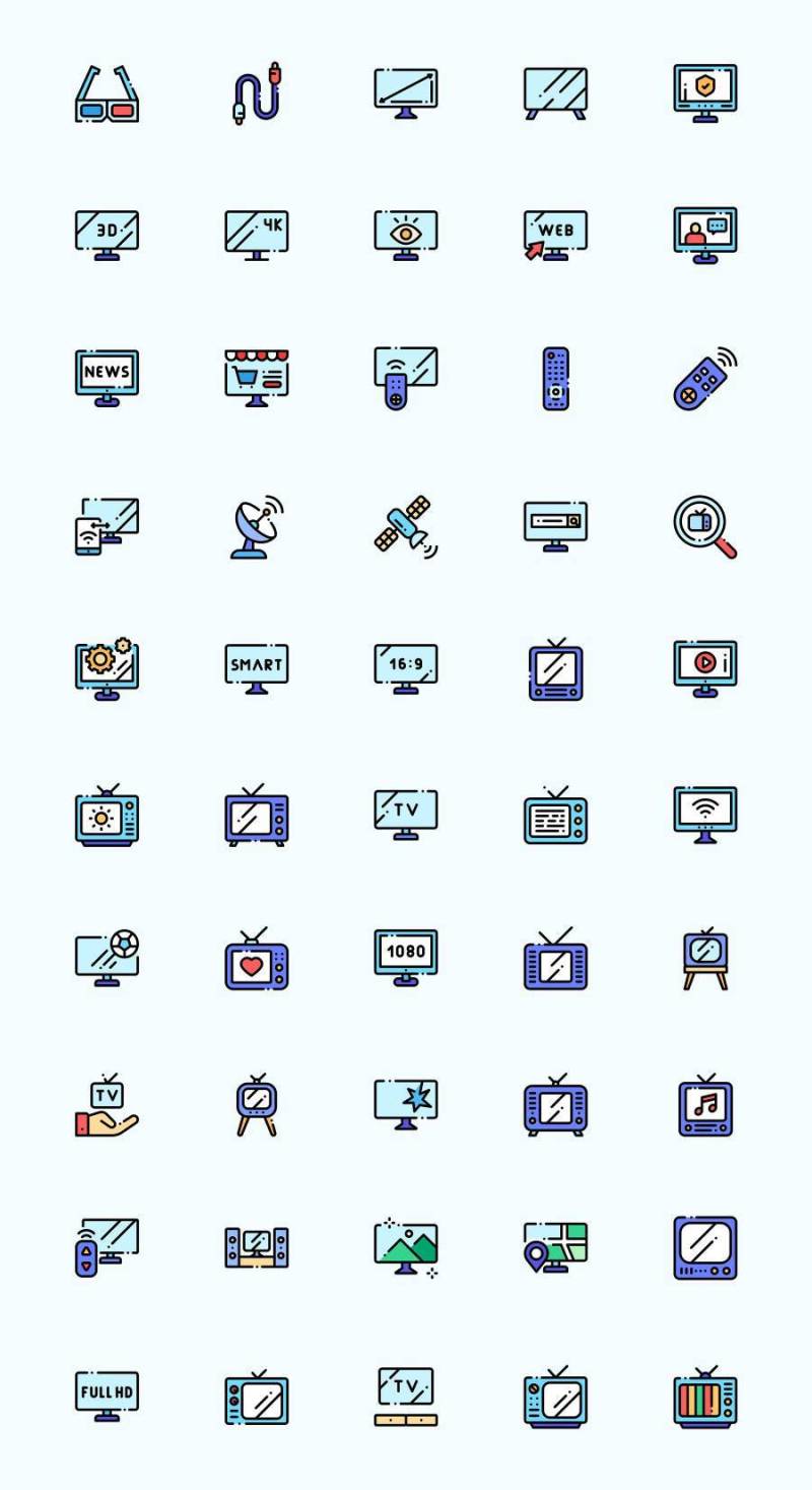 50 枚电视元素图标