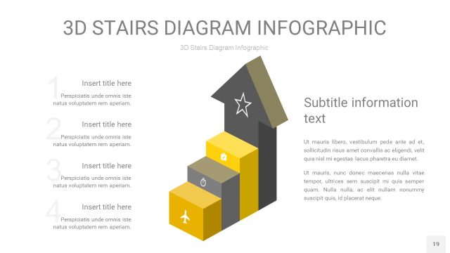 灰黄色3D阶梯PPT图表19