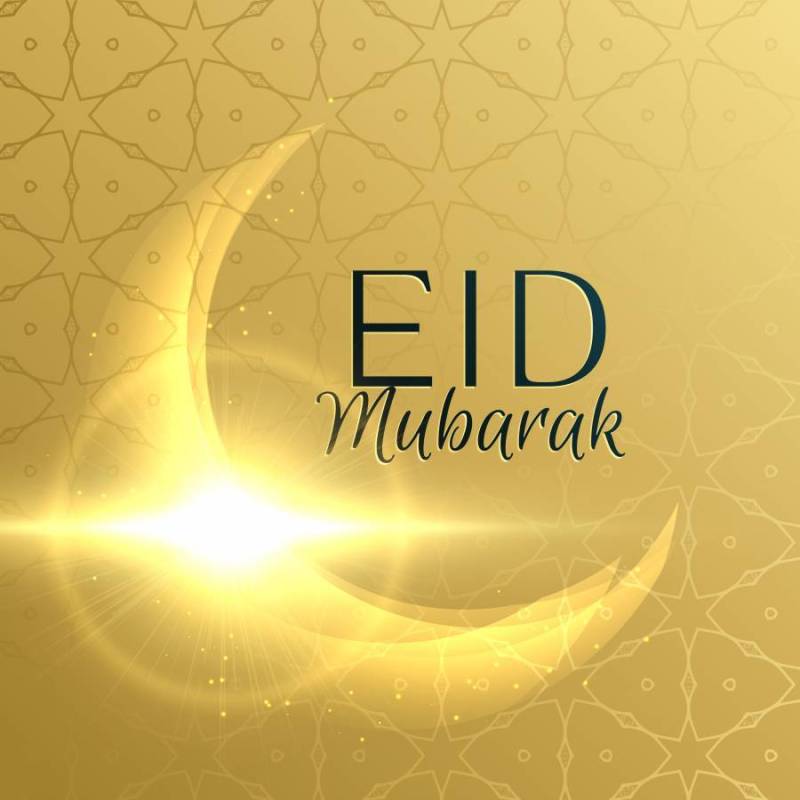 金色背景与闪亮的新月形月亮