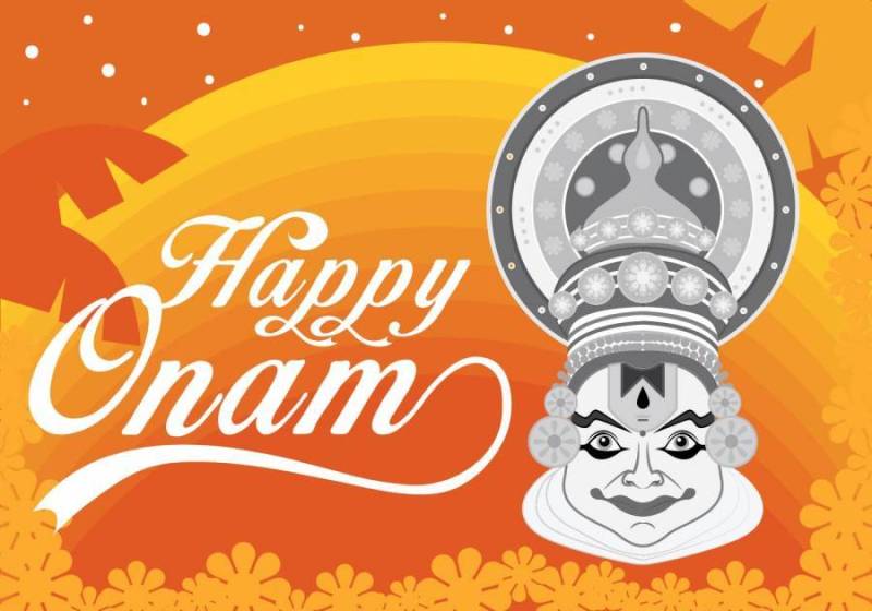 单色Onam卡片海报