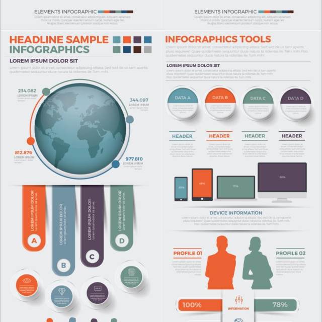 数据信息图形设计元素素材Data Infographics Design 数据信息图形设计元素素材Data Infographics Design