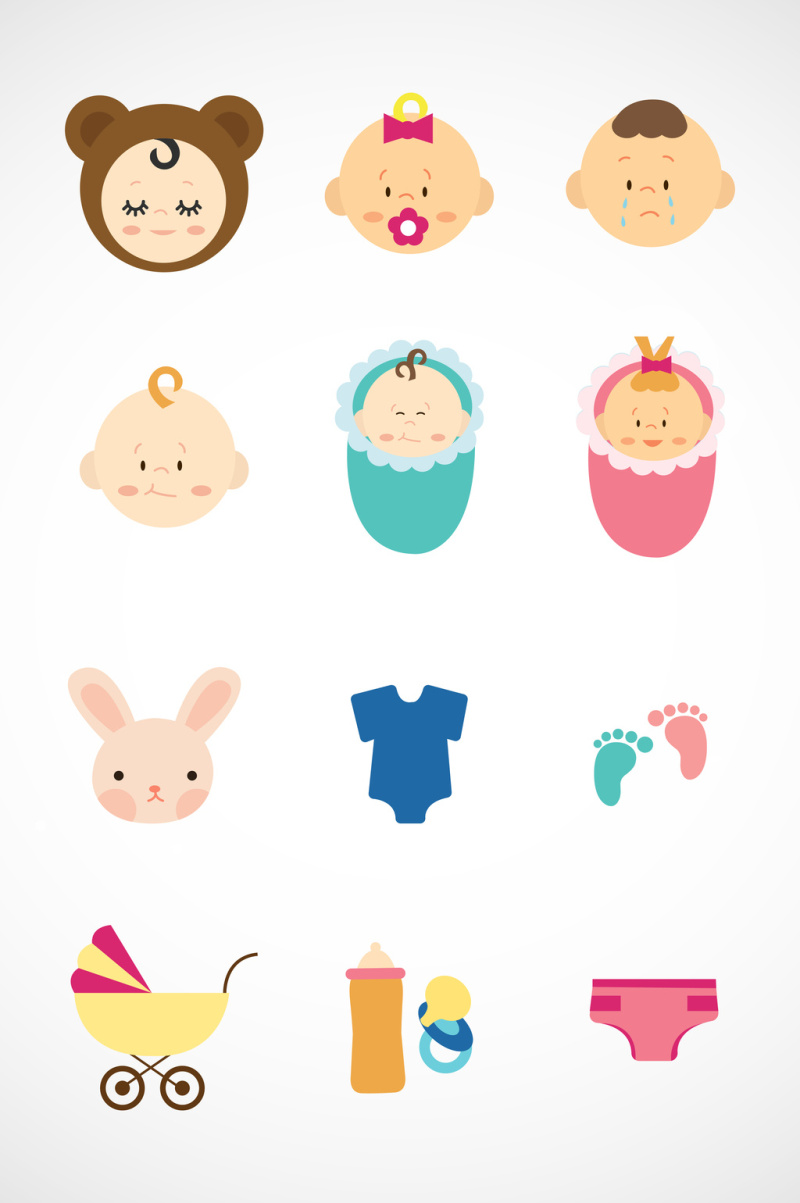 婴儿及用品矢量图形