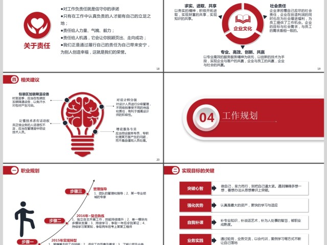 2017年红色大气述职报告通用PPT模板