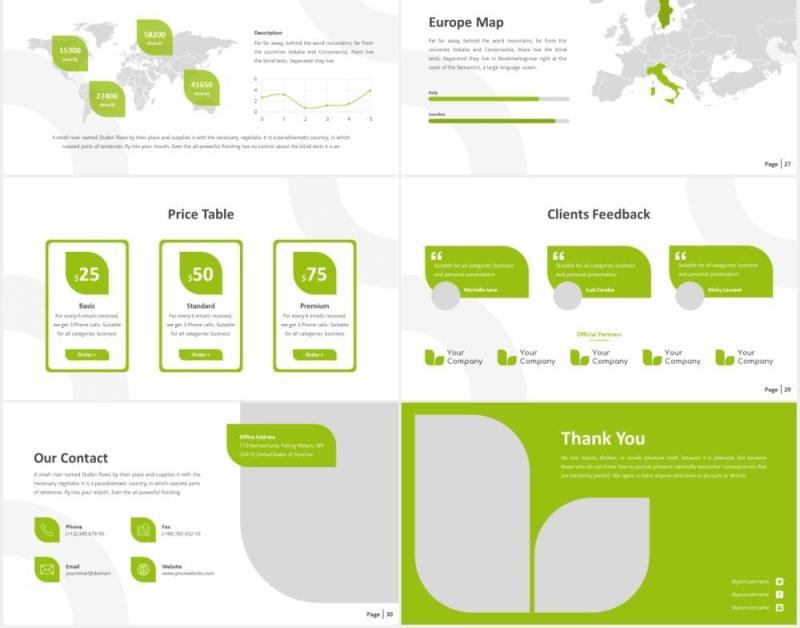 绿色健康食品图片排版设计PPT模板Organik - Healthy Powerpoint Template
