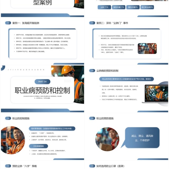 蓝色简约风职业病防治宣传周PPT模板 蓝色简约风职业病防治宣传周PPT模板