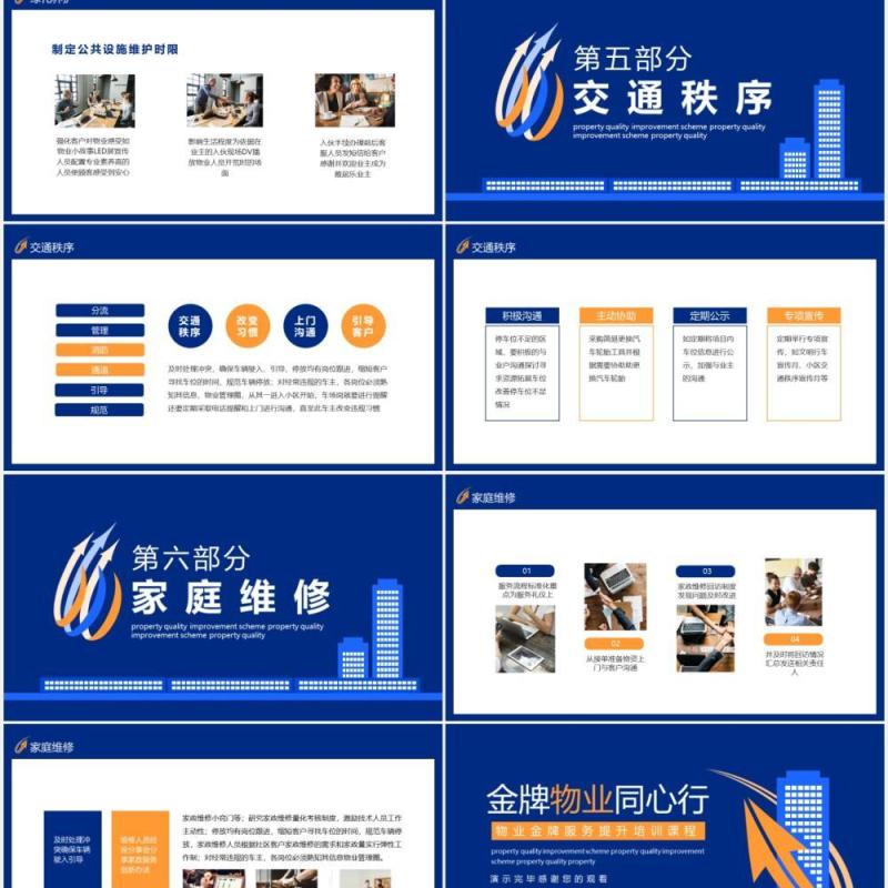 物业金牌服务同心行提升培训动态PPT模板