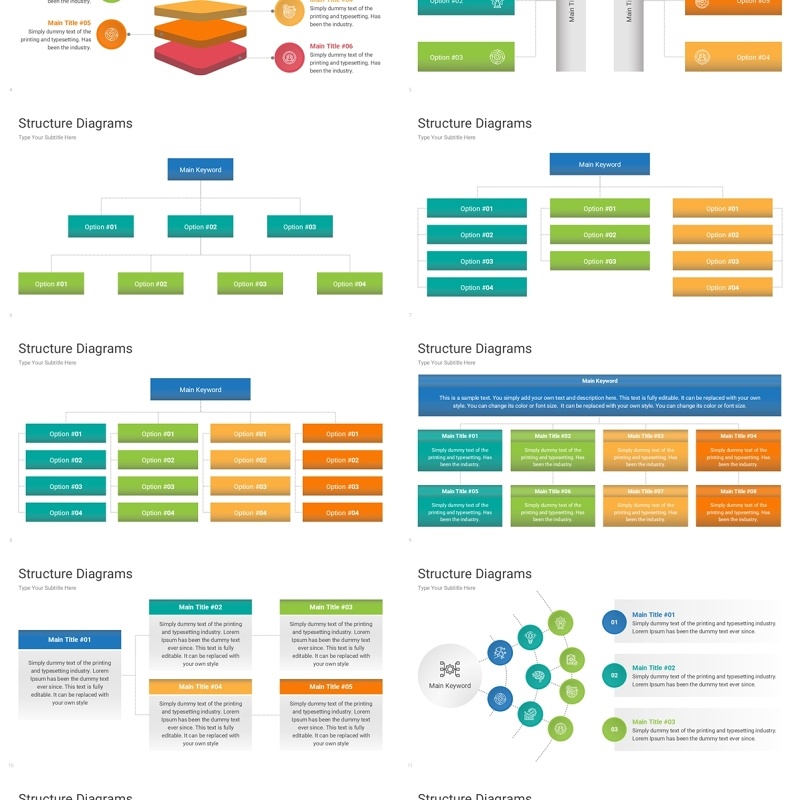 架构图结构信息图PPT模板素材Structure Diagrams