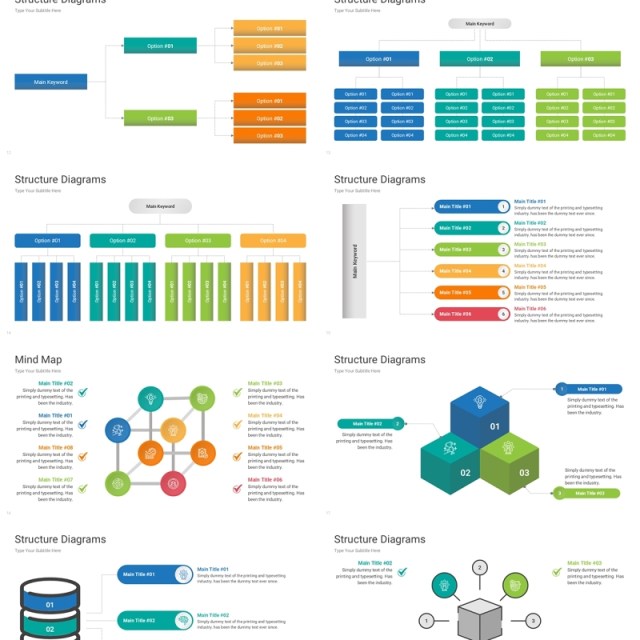 架构图结构信息图PPT模板素材Structure Diagrams