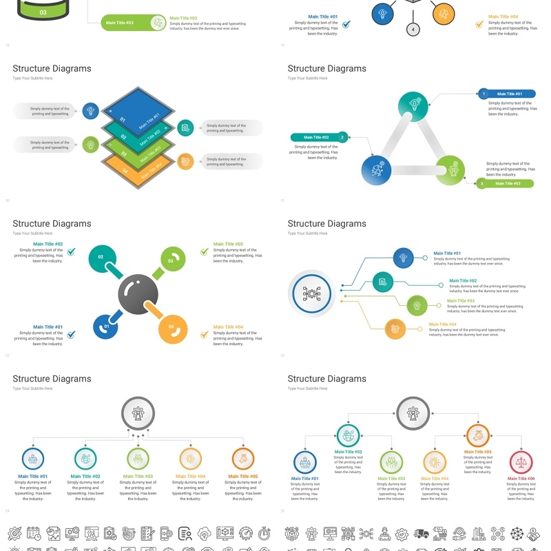 架构图结构信息图PPT模板素材Structure Diagrams