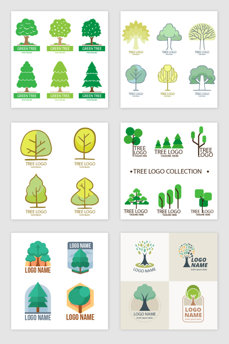 绿色树木logo设计素材