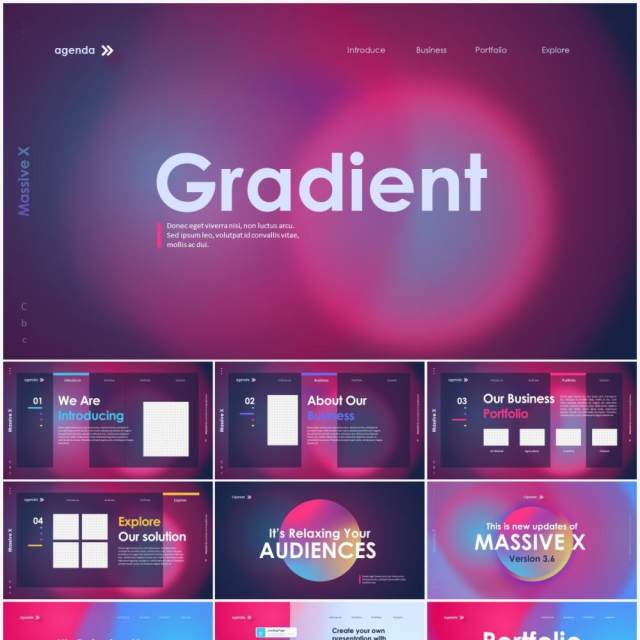 渐变设计PPT背景素材Gradient Design