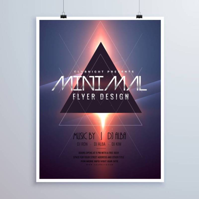 最小空间主题传单模板设计与闪亮的光效果