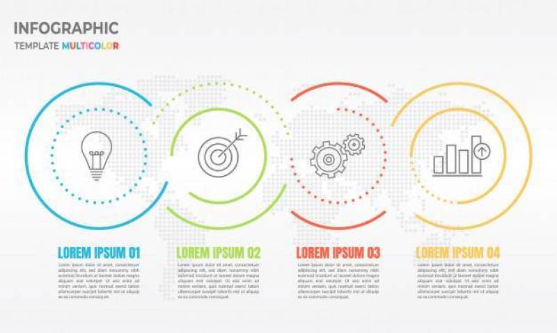 Abstract circle infographic thin line 3 options.