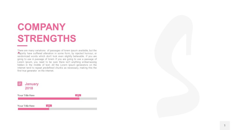 粉色SWOT图表PPT1