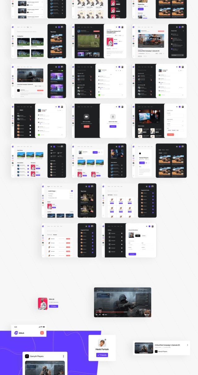 Web和移动应用（iOS版），毛刺游戏平台UI工具包像素完美的UI套件
