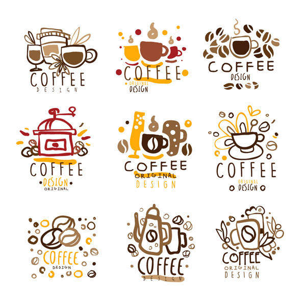 彩绘咖啡标志