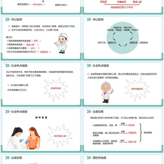 部编版八年级生物下册传染病及其预防课件PPT模板