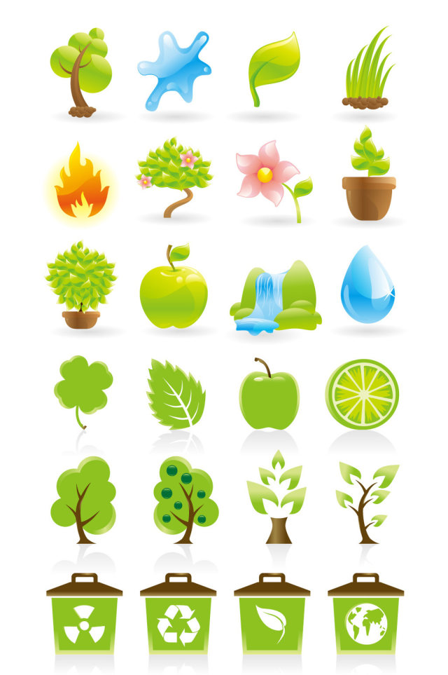 矢量绿色植物图标素材 矢量绿色植物图标素材