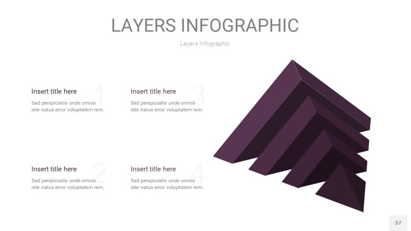 深紫色3D分层PPT信息图37