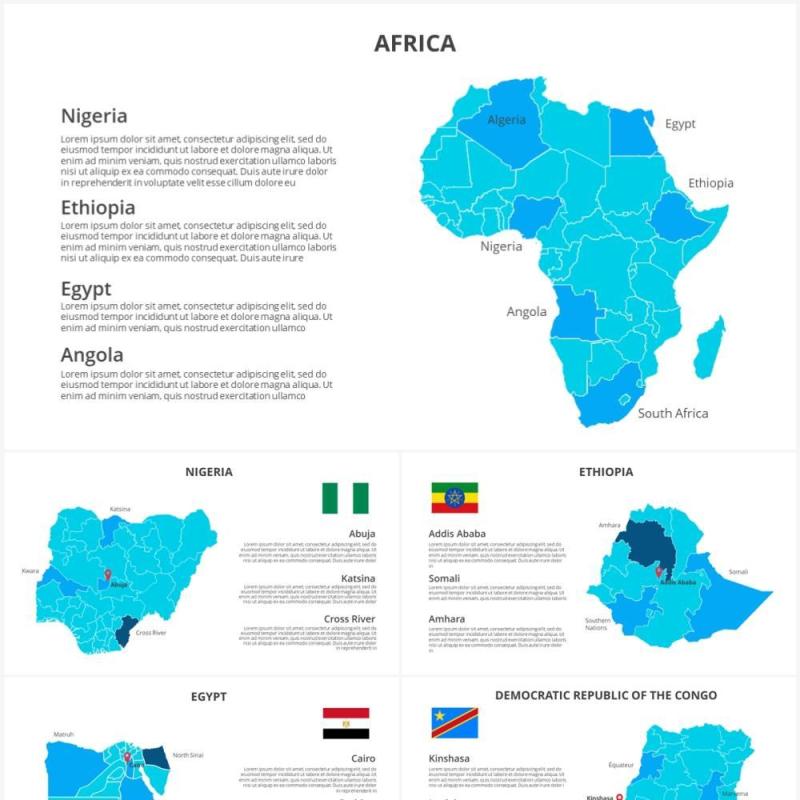 非洲地图PPT素材元素Africa