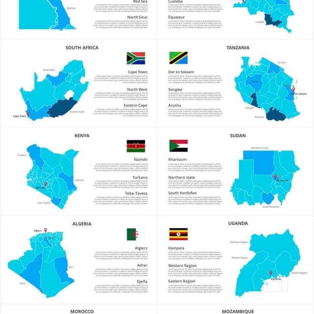 非洲地图PPT素材元素Africa