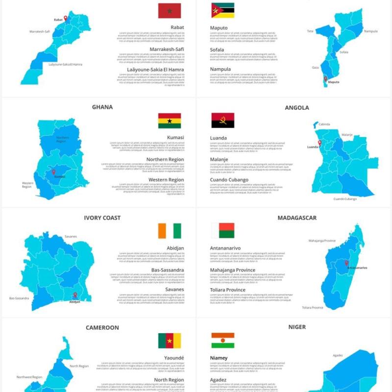 非洲地图PPT素材元素Africa