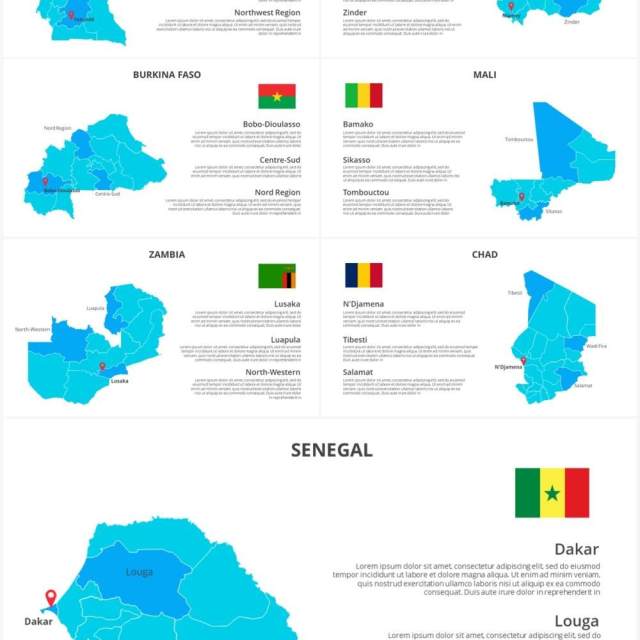 非洲地图PPT素材元素Africa