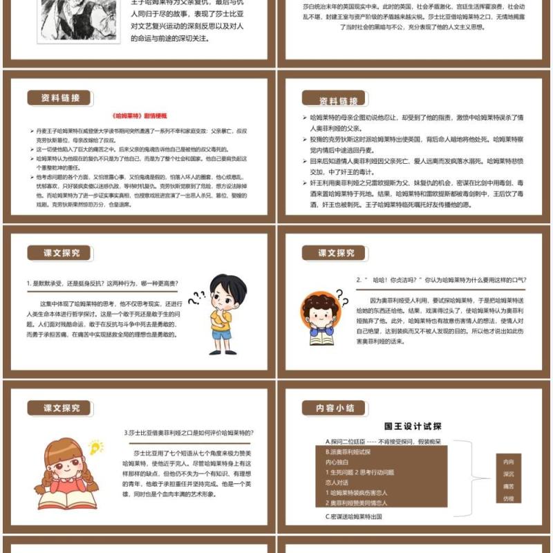 部编版高中语文必修四哈姆莱特课件PPT模板