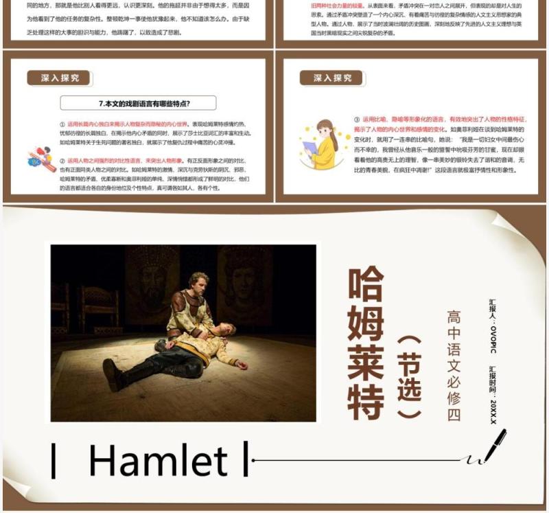 部编版高中语文必修四哈姆莱特课件PPT模板