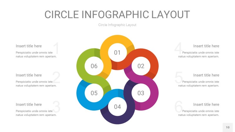 彩色圆形PPT信息图10