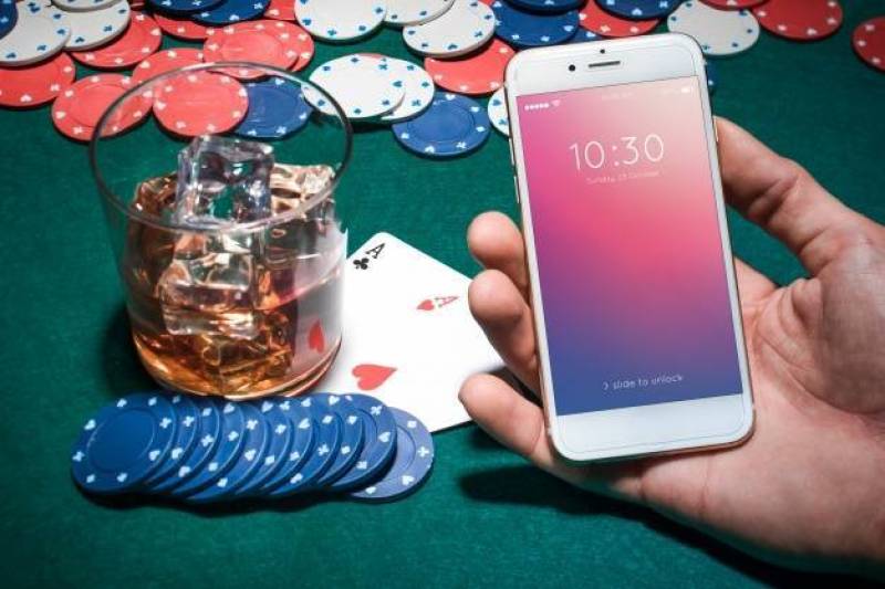 智能手机样机与赌场概念