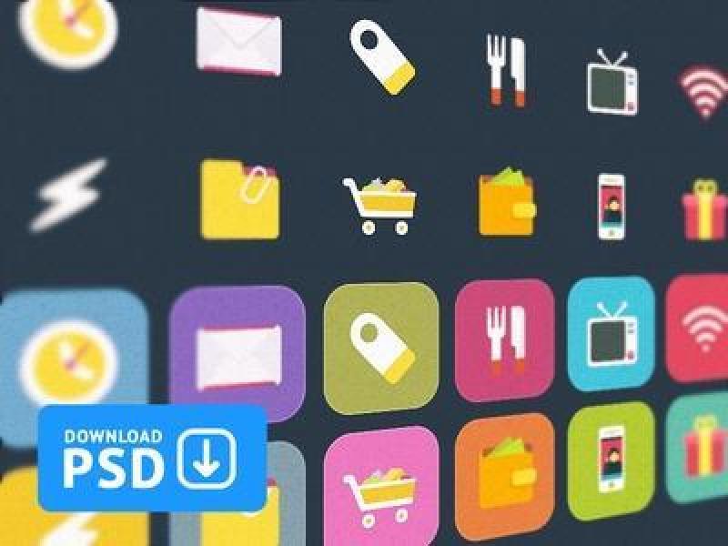 Free Set Colorful Ficons Icons +10