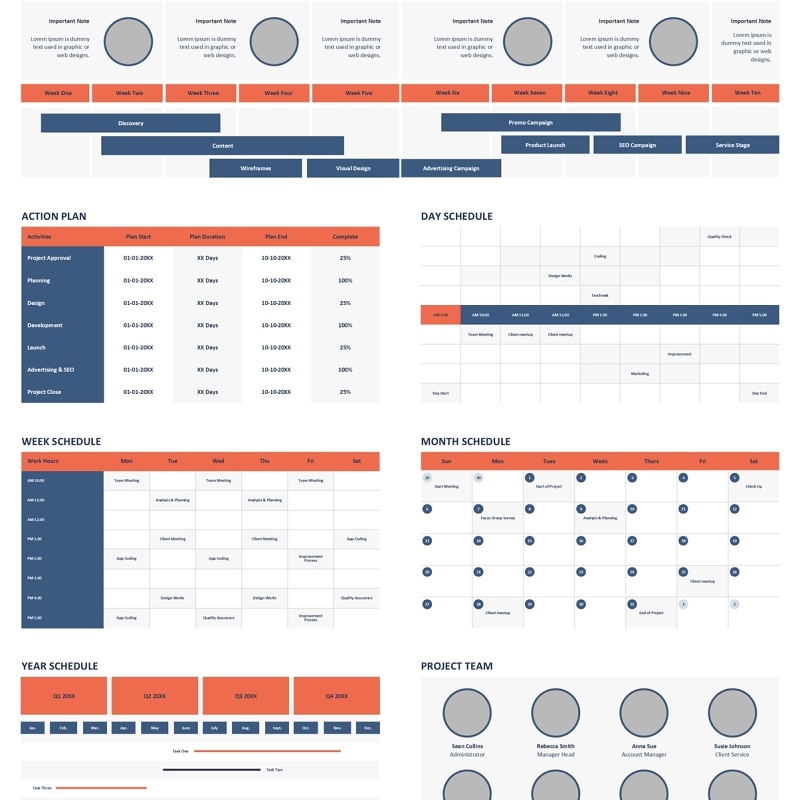 项目计划可插图PPT模板ProjectPlan_Red