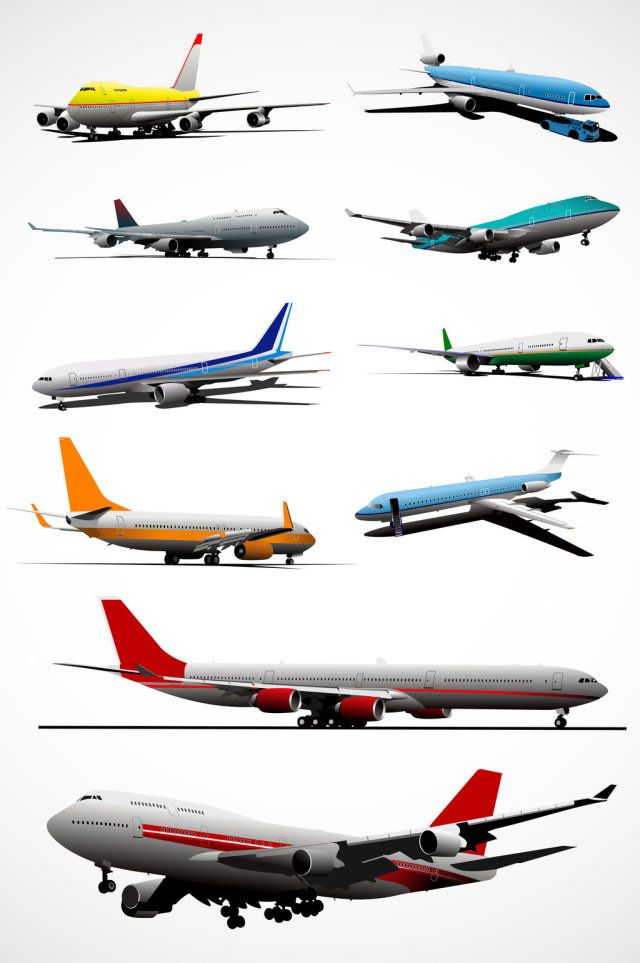 飞机模型矢量图形图标