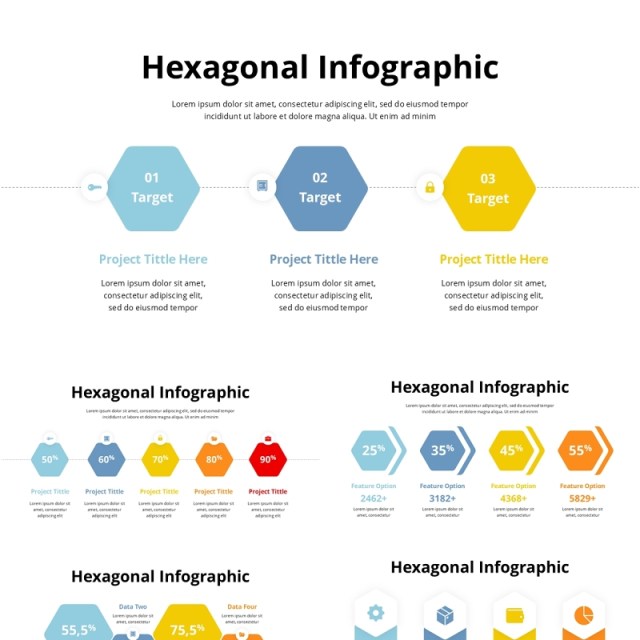 六边形信息图PPT模板素材Hexagonal Infographic - Presentation Template