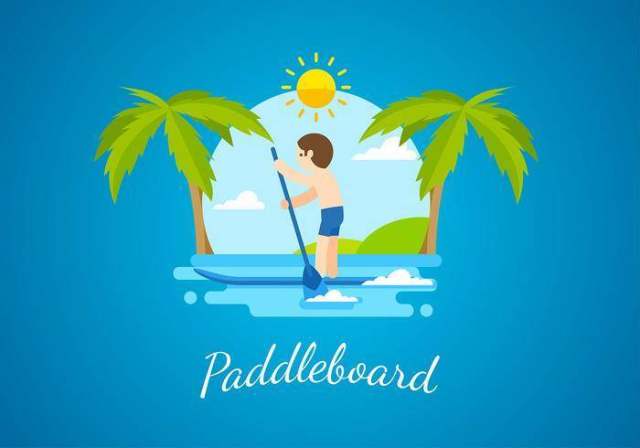 Paddleboard平 矢量