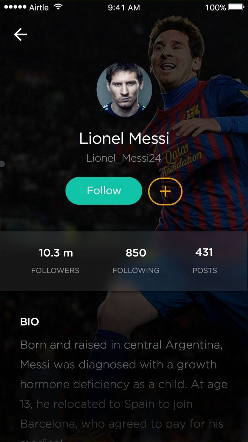 暗色用户资料页