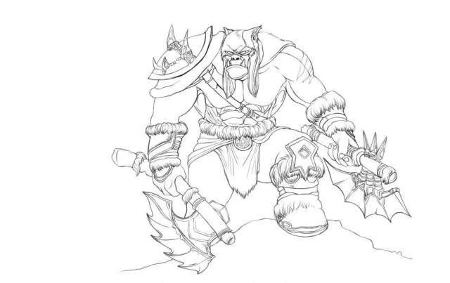 PS魔兽世界角色绘画线稿(加半色稿) PS魔兽世界角色绘画线稿(加半色稿)