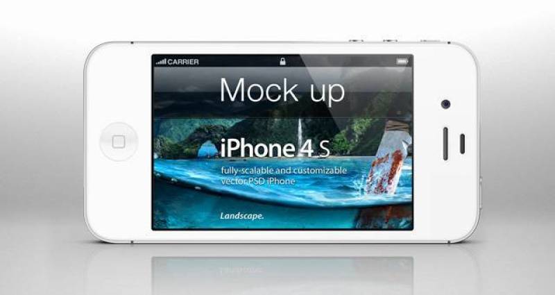 iPhone 4s Psd Landscape Mockup