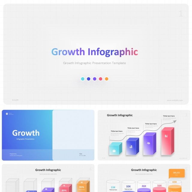 商业数据增长信息图表PPT模板Growth Infographic Business Presentation