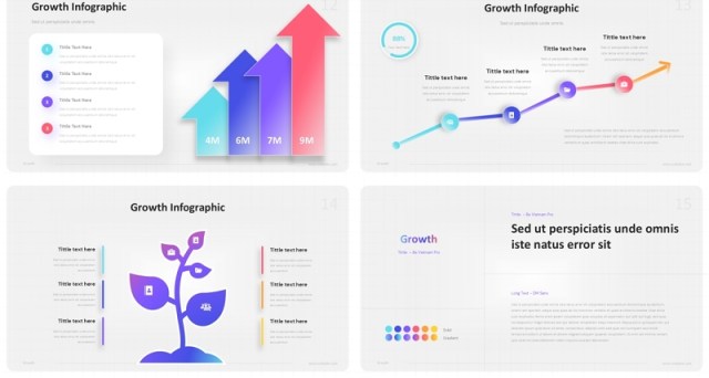 商业数据增长信息图表PPT模板Growth Infographic Business Presentation